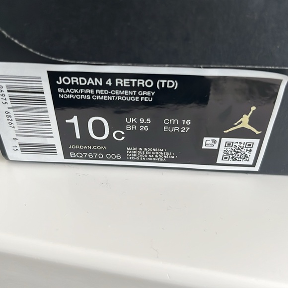 Toddler Jordan 4 Retro BRED Reimagined SZ 10c - Picture 7 of 7